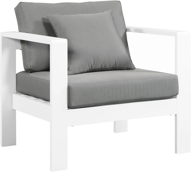 Nizuc Grey Waterproof Fabric Outdoor Patio Aluminum Arm Chair - Royal Furniture & Gifts (MI) - Multi Location