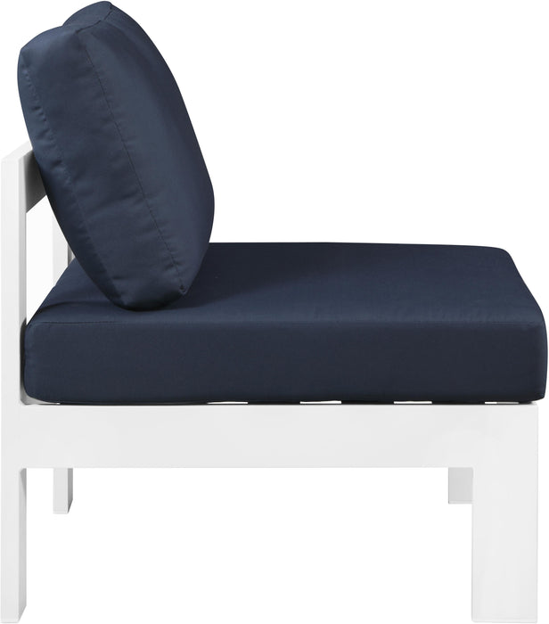 Nizuc Navy Waterproof Fabric Outdoor Patio Aluminum Armless Chair - Royal Furniture & Gifts (MI) - Multi Location