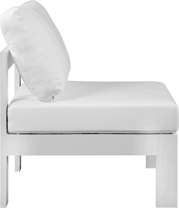 Nizuc White Waterproof Fabric Outdoor Patio Aluminum Armless Chair - Royal Furniture & Gifts (MI) - Multi Location