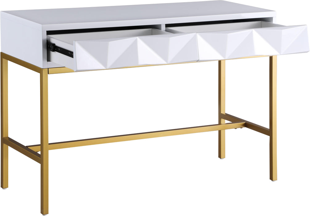 Pandora White Laquer with Gold Console Table - Royal Furniture & Gifts (MI) - Multi Location