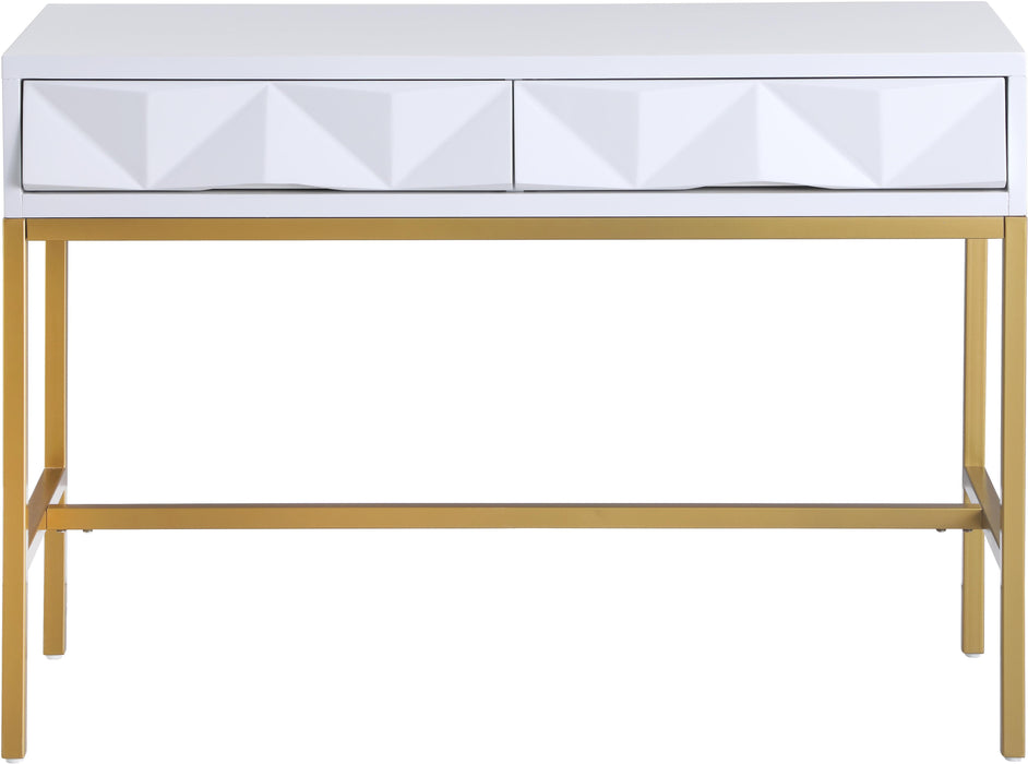 Pandora White Laquer with Gold Console Table - Royal Furniture & Gifts (MI) - Multi Location