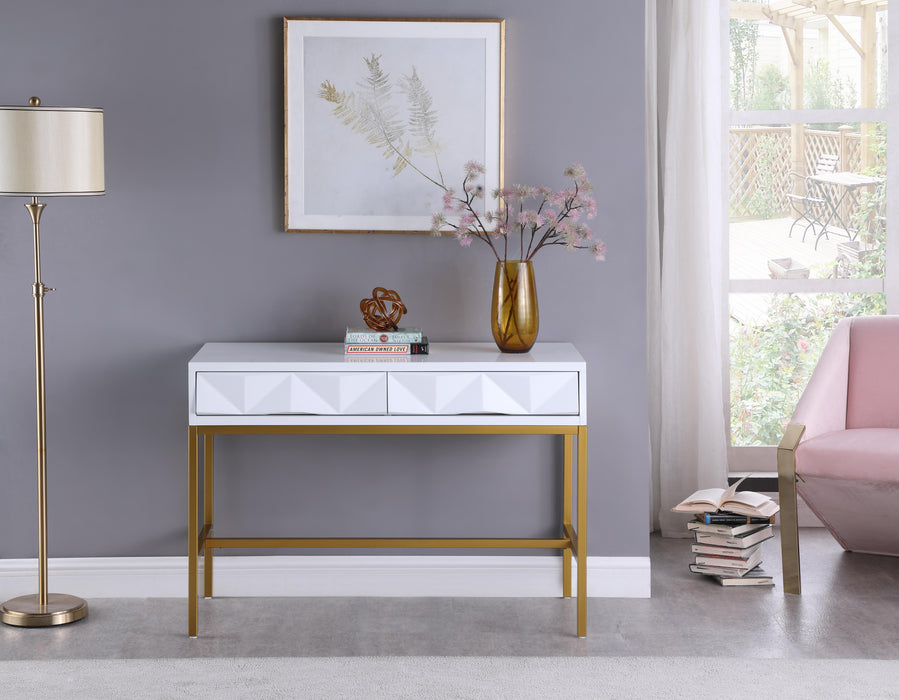 Pandora White Laquer with Gold Console Table - Royal Furniture & Gifts (MI) - Multi Location