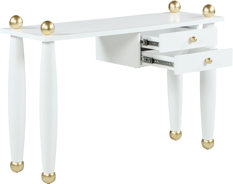 Etro White / Gold Desk/Console - Royal Furniture & Gifts (MI) - Multi Location