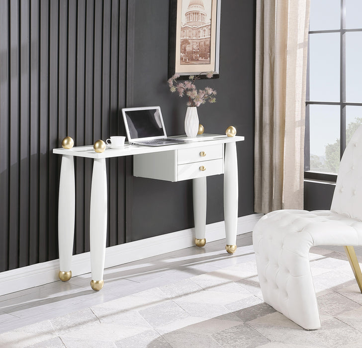 Etro White / Gold Desk/Console - Royal Furniture & Gifts (MI) - Multi Location