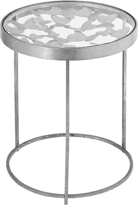 Butterfly Silver End Table - Royal Furniture & Gifts (MI) - Multi Location