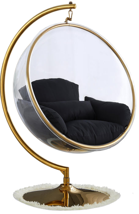Luna Black Fabric Acrylic Swing Bubble Accent Chair (2 Boxes) - Royal Furniture & Gifts (MI) - Multi Location