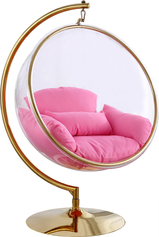 Luna Pink Fabric Acrylic Swing Bubble Accent Chair (2 Boxes) - Royal Furniture & Gifts (MI) - Multi Location