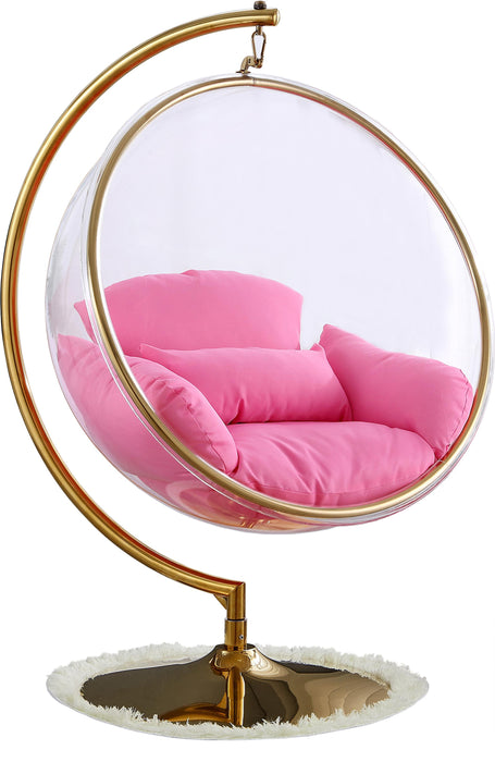Luna Pink Fabric Acrylic Swing Bubble Accent Chair (2 Boxes) - Royal Furniture & Gifts (MI) - Multi Location