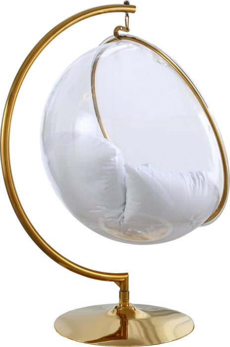 Luna White Fabric Acrylic Swing Bubble Accent Chair (2 Boxes) - Royal Furniture & Gifts (MI) - Multi Location