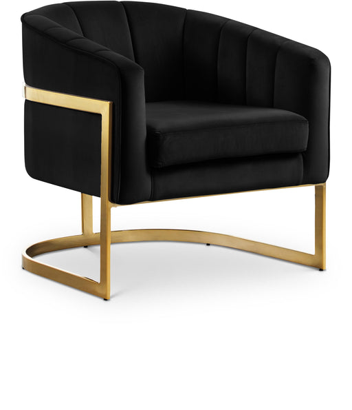 Carter Black Velvet Accent Chair - Royal Furniture & Gifts (MI) - Multi Location