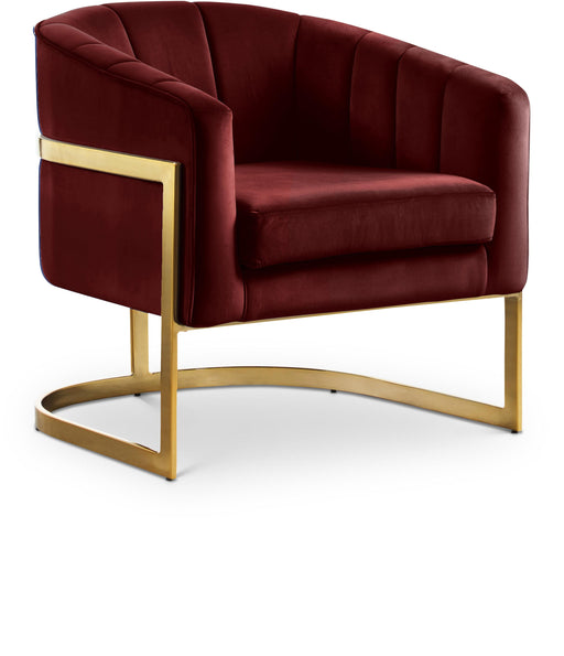 Carter Burgundy Velvet Accent Chair - Royal Furniture & Gifts (MI) - Multi Location