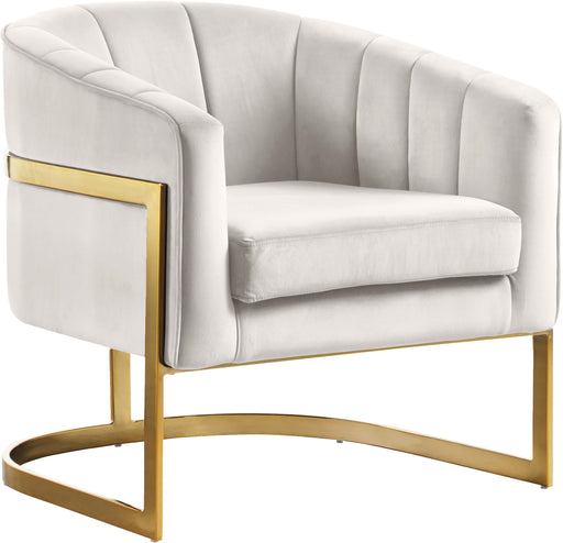 Carter Cream Velvet Accent Chair - Royal Furniture & Gifts (MI) - Multi Location