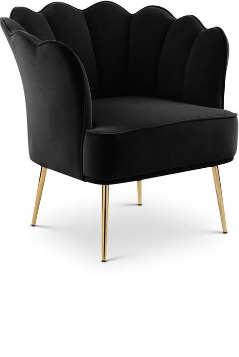 Jester Black Velvet Accent Chair - Royal Furniture & Gifts (MI) - Multi Location