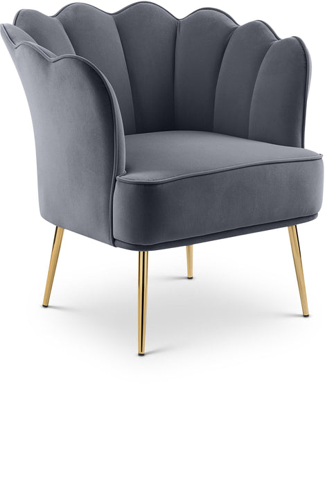 Jester Grey Velvet Accent Chair - Royal Furniture & Gifts (MI) - Multi Location