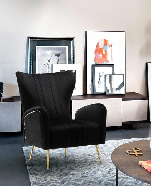 Opera Black Velvet Accent Chair - Royal Furniture & Gifts (MI) - Multi Location