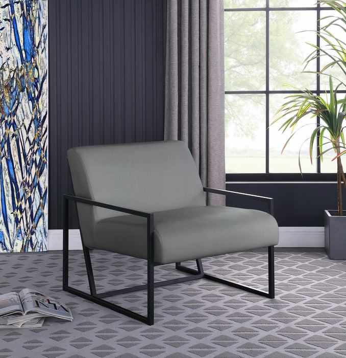 Industry Grey Faux Leather Accent Chair - Royal Furniture & Gifts (MI) - Multi Location