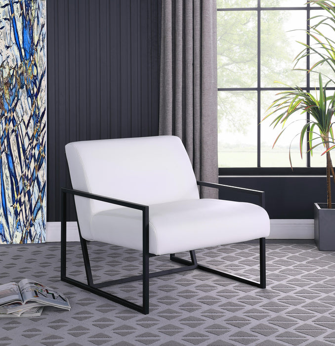 Industry White Faux Leather Accent Chair - Royal Furniture & Gifts (MI) - Multi Location