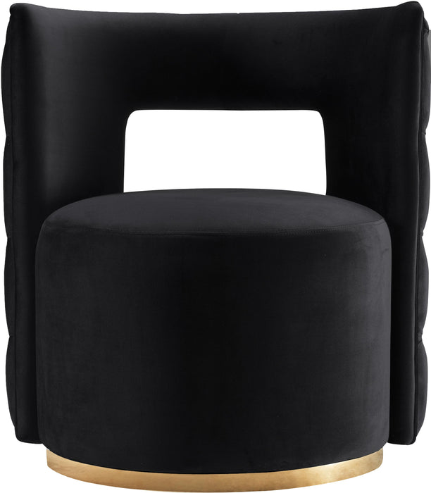 Theo Black Velvet Accent Chair - Royal Furniture & Gifts (MI) - Multi Location