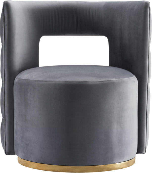Theo Grey Velvet Accent Chair - Royal Furniture & Gifts (MI) - Multi Location
