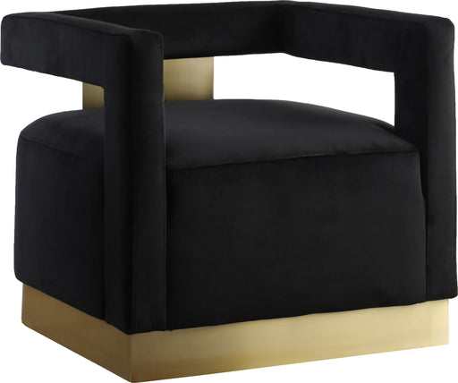 Armani Black Velvet Accent Chair - Royal Furniture & Gifts (MI) - Multi Location
