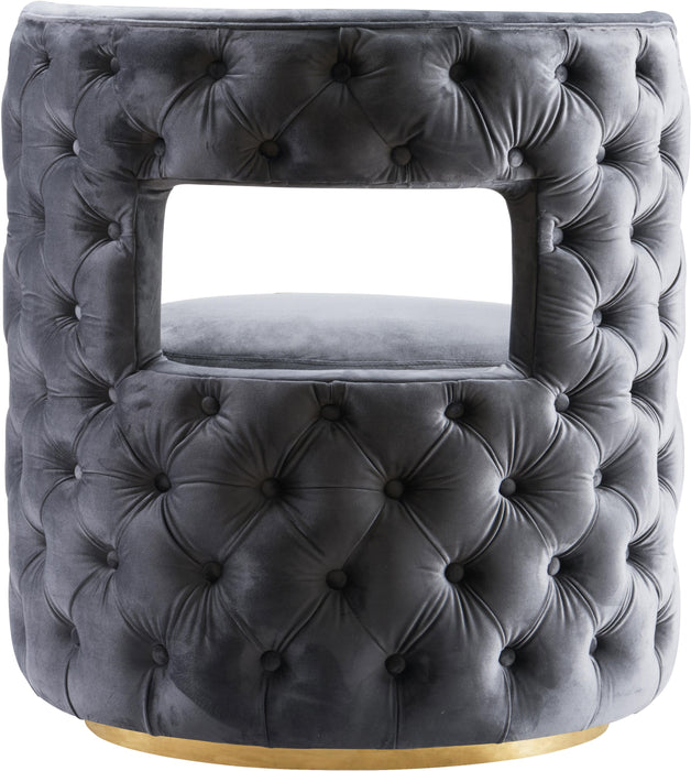 Theo Grey Velvet Accent Chair - Royal Furniture & Gifts (MI) - Multi Location