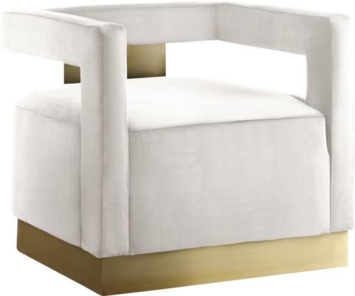 Armani Cream Velvet Accent Chair - Royal Furniture & Gifts (MI) - Multi Location