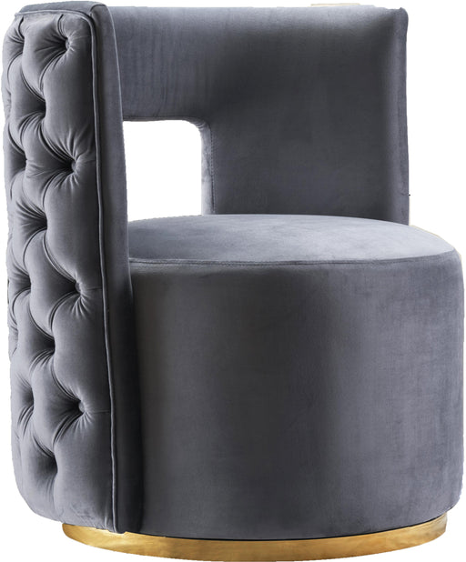 Theo Grey Velvet Accent Chair - Royal Furniture & Gifts (MI) - Multi Location