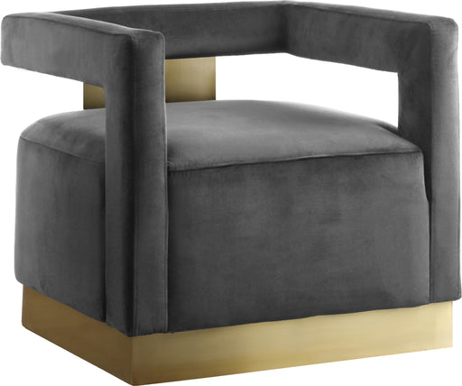 Armani Grey Velvet Accent Chair - Royal Furniture & Gifts (MI) - Multi Location