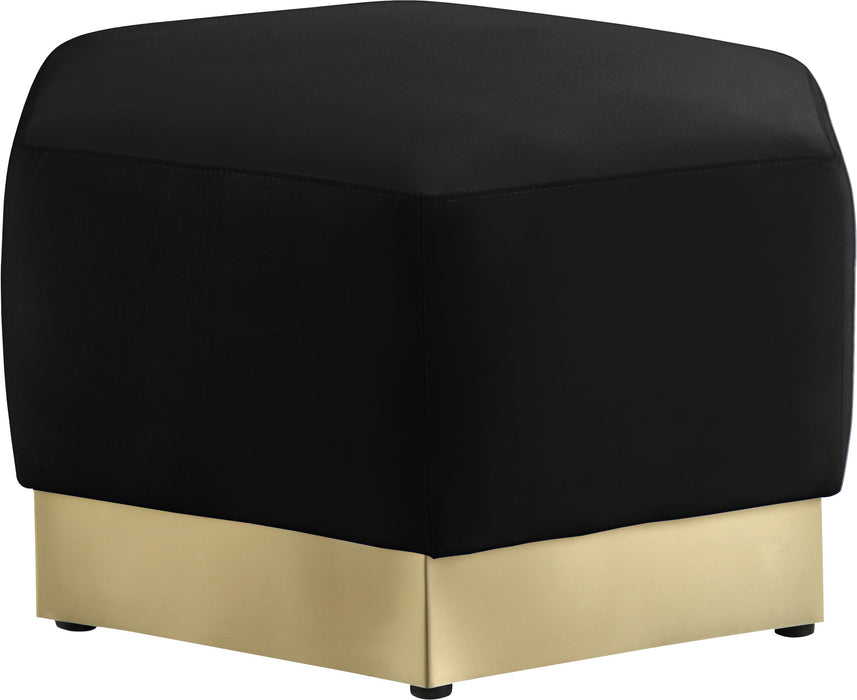 Marquis Black Velvet Ottoman - Royal Furniture & Gifts (MI) - Multi Location