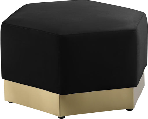 Marquis Black Velvet Ottoman - Royal Furniture & Gifts (MI) - Multi Location