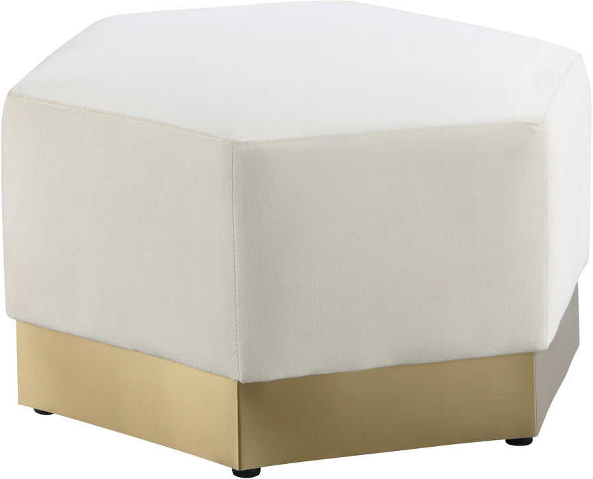 Marquis Cream Velvet Ottoman - Royal Furniture & Gifts (MI) - Multi Location