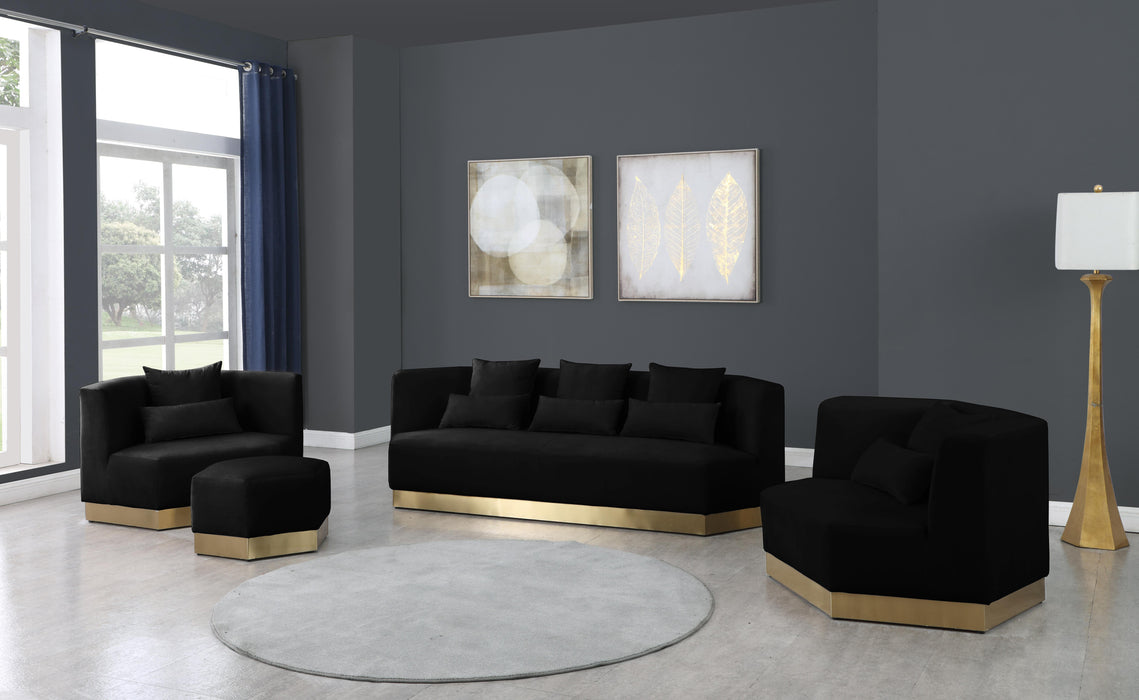 Marquis Black Velvet Sofa - Royal Furniture & Gifts (MI) - Multi Location