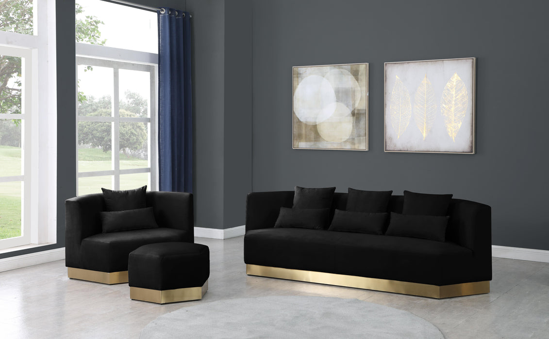 Marquis Black Velvet Sofa - Royal Furniture & Gifts (MI) - Multi Location