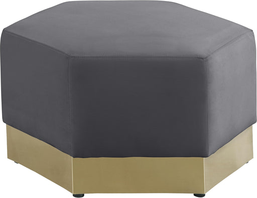 Marquis Grey Velvet Ottoman - Royal Furniture & Gifts (MI) - Multi Location