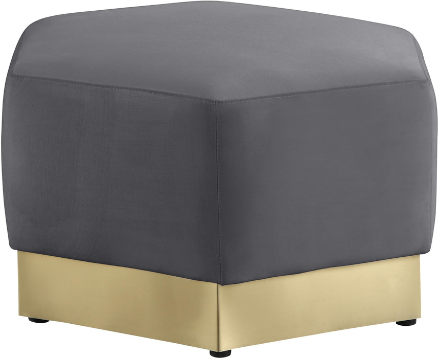 Marquis Grey Velvet Ottoman - Royal Furniture & Gifts (MI) - Multi Location