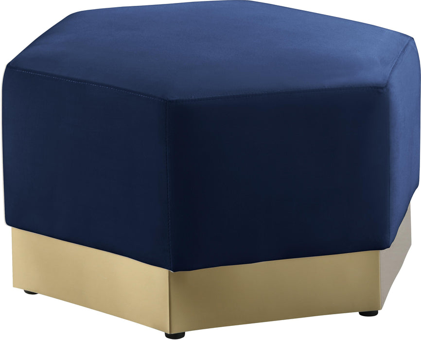 Marquis Navy Velvet Ottoman - Royal Furniture & Gifts (MI) - Multi Location