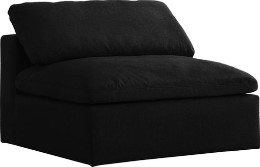 Serene Black Linen Fabric Deluxe Cloud Armless Chair - Royal Furniture & Gifts (MI) - Multi Location
