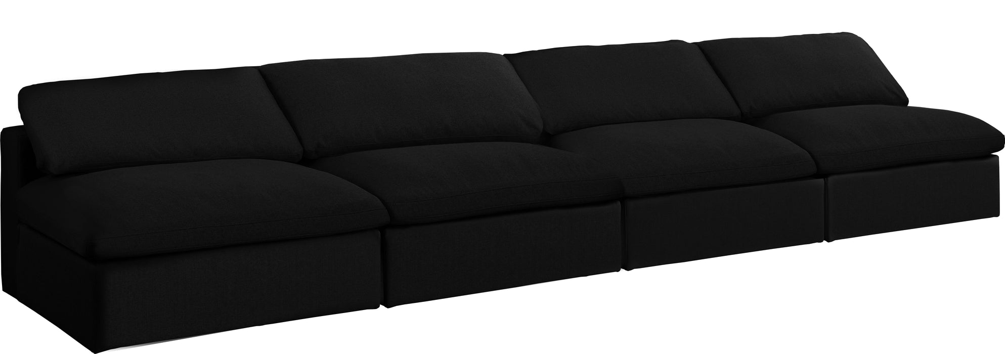 Serene Black Linen Fabric Deluxe Cloud Modular Armless Sofa - Royal Furniture & Gifts (MI) - Multi Location
