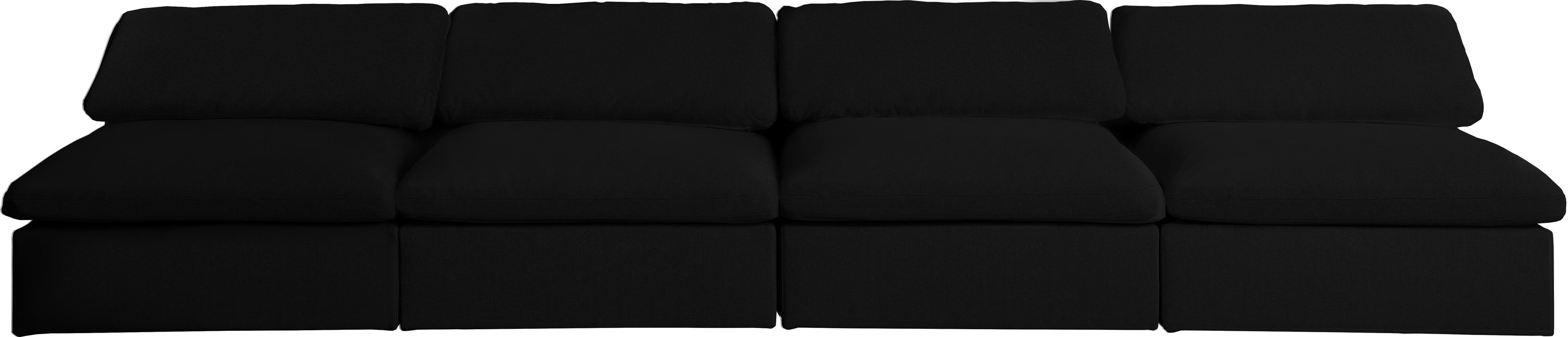 Serene Black Linen Fabric Deluxe Cloud Modular Armless Sofa - Royal Furniture & Gifts (MI) - Multi Location