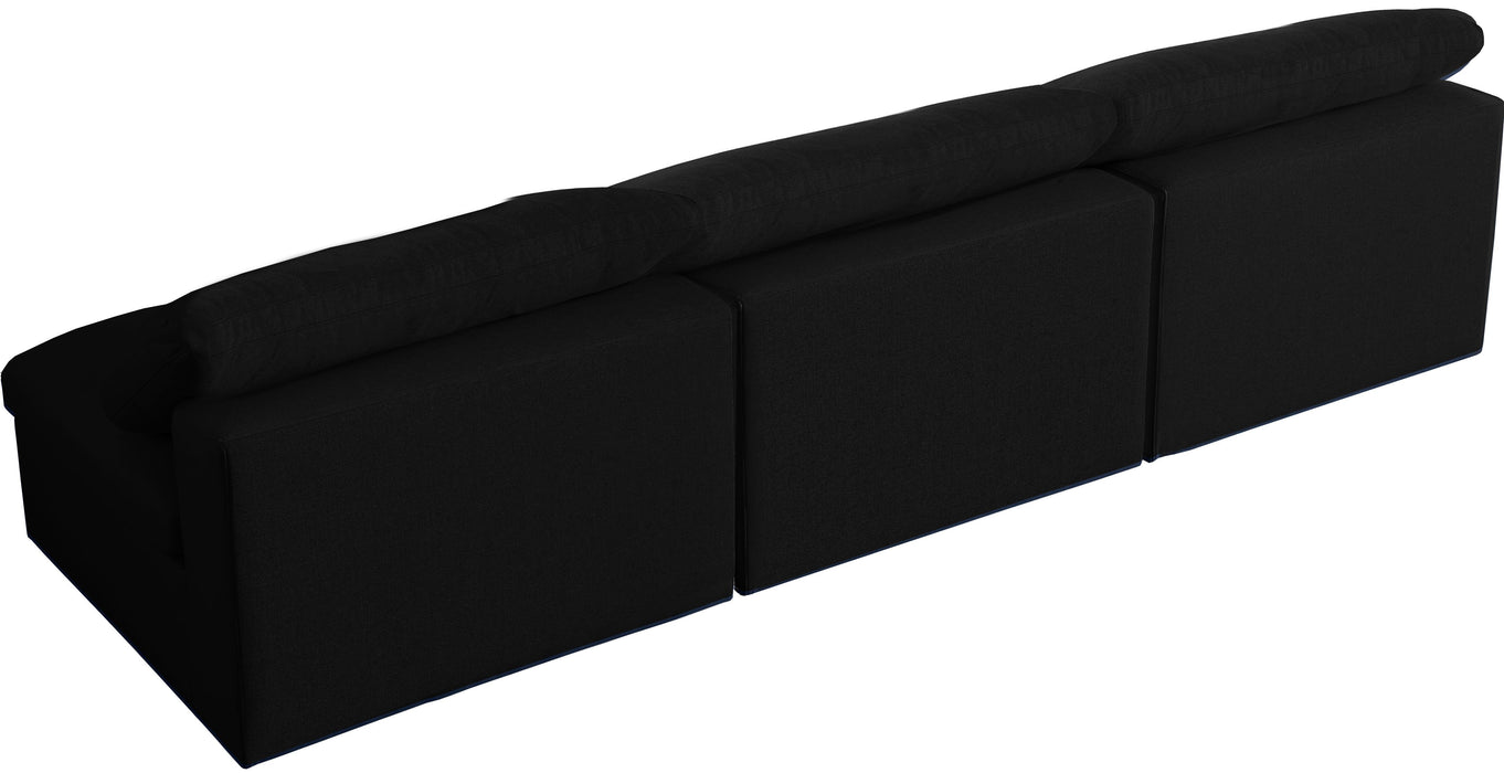 Serene Black Linen Fabric Deluxe Cloud Modular Armless Sofa - Royal Furniture & Gifts (MI) - Multi Location