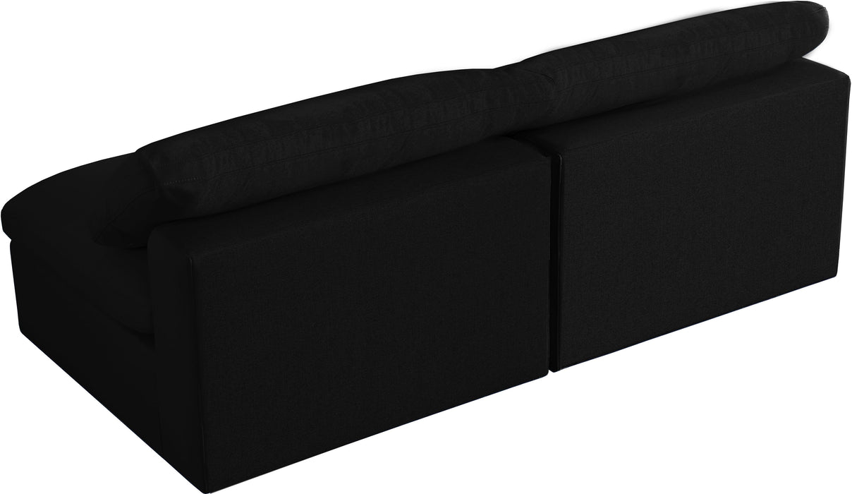 Serene Black Linen Fabric Deluxe Cloud Modular Armless Sofa - Royal Furniture & Gifts (MI) - Multi Location
