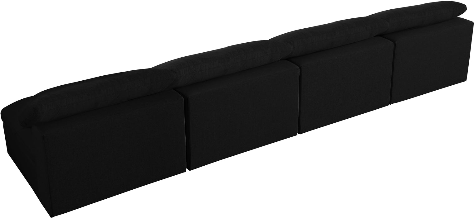 Serene Black Linen Fabric Deluxe Cloud Modular Armless Sofa - Royal Furniture & Gifts (MI) - Multi Location