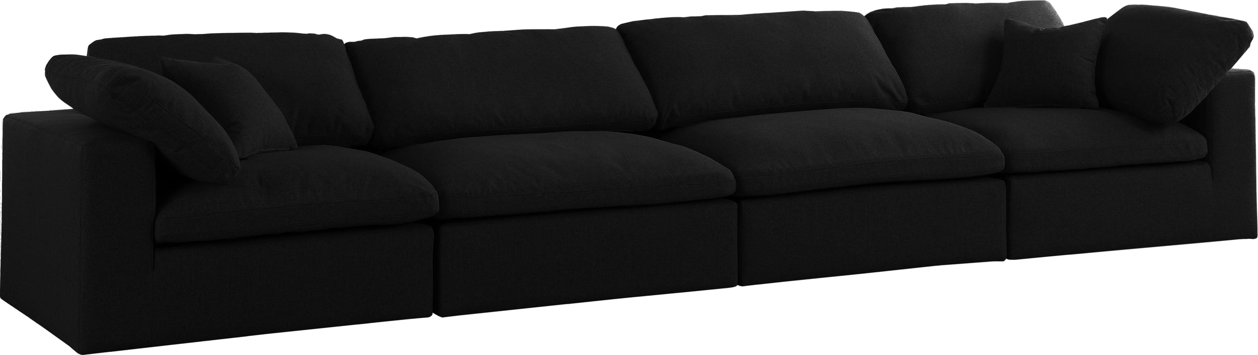 Serene Black Linen Fabric Deluxe Cloud Modular Sofa - Royal Furniture & Gifts (MI) - Multi Location