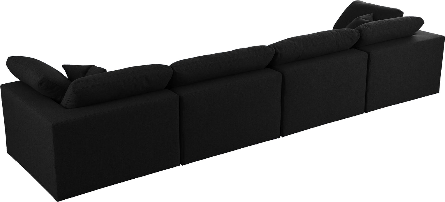 Serene Black Linen Fabric Deluxe Cloud Modular Sofa - Royal Furniture & Gifts (MI) - Multi Location