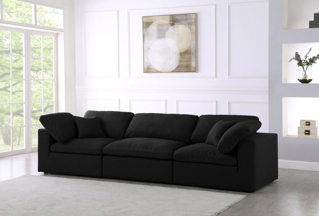 Serene Black Linen Fabric Deluxe Cloud Modular Sofa - Royal Furniture & Gifts (MI) - Multi Location