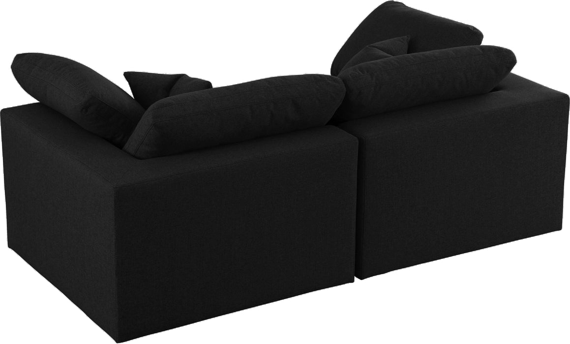 Serene Black Linen Fabric Deluxe Cloud Modular Sofa - Royal Furniture & Gifts (MI) - Multi Location