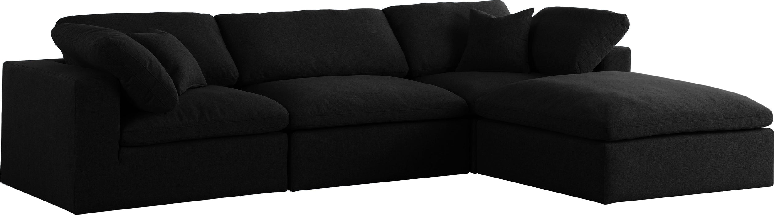 Serene Black Linen Fabric Deluxe Cloud Modular Sectional - Royal Furniture & Gifts (MI) - Multi Location