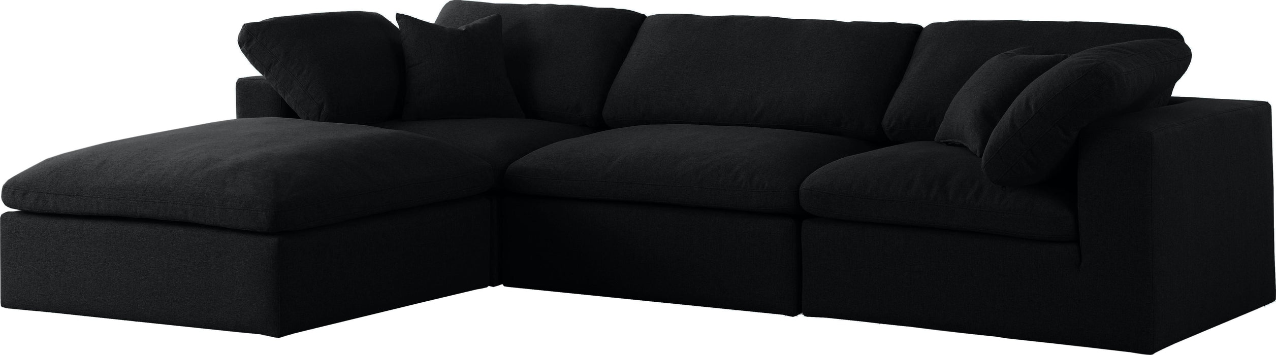 Serene Black Linen Fabric Deluxe Cloud Modular Sectional - Royal Furniture & Gifts (MI) - Multi Location