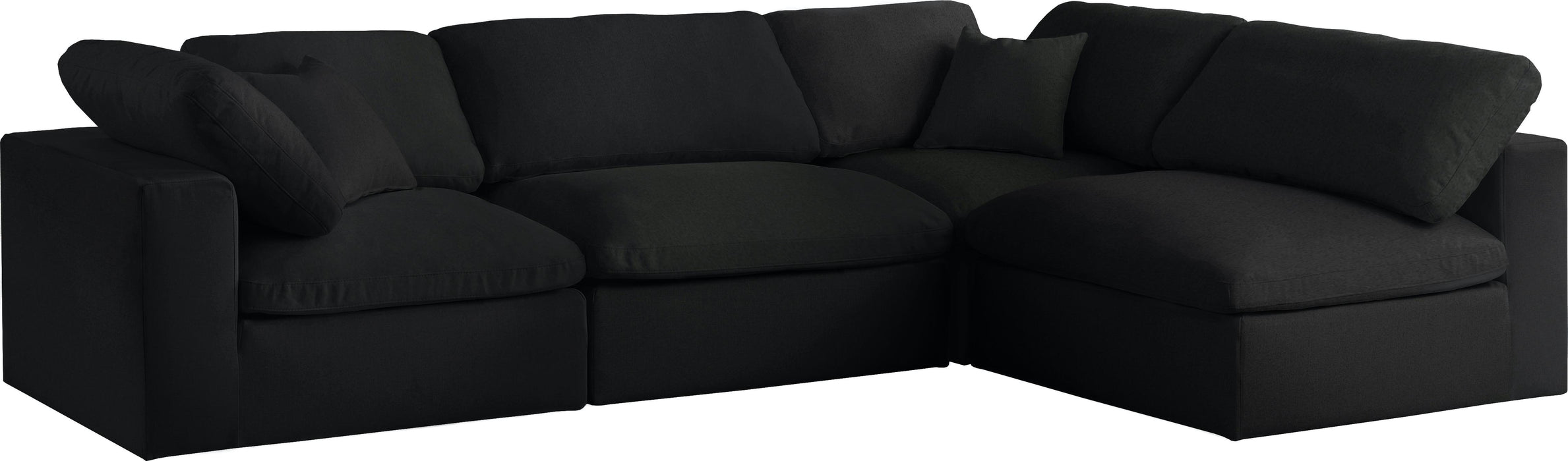 Serene Black Linen Fabric Deluxe Cloud Modular Sectional - Royal Furniture & Gifts (MI) - Multi Location
