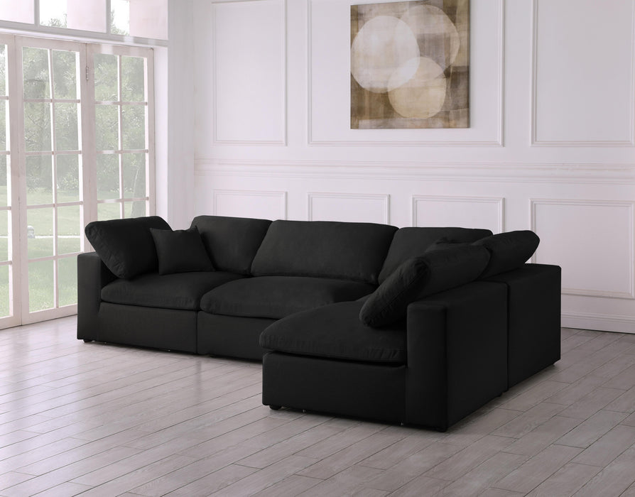 Serene Black Linen Fabric Deluxe Cloud Modular Sectional - Royal Furniture & Gifts (MI) - Multi Location